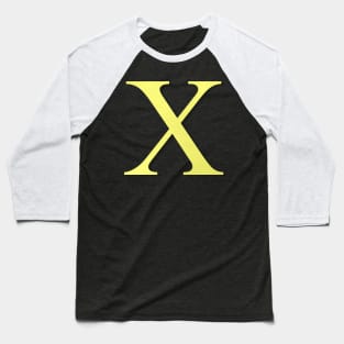 The Letter X in Shadowed Gold Baseball T-Shirt